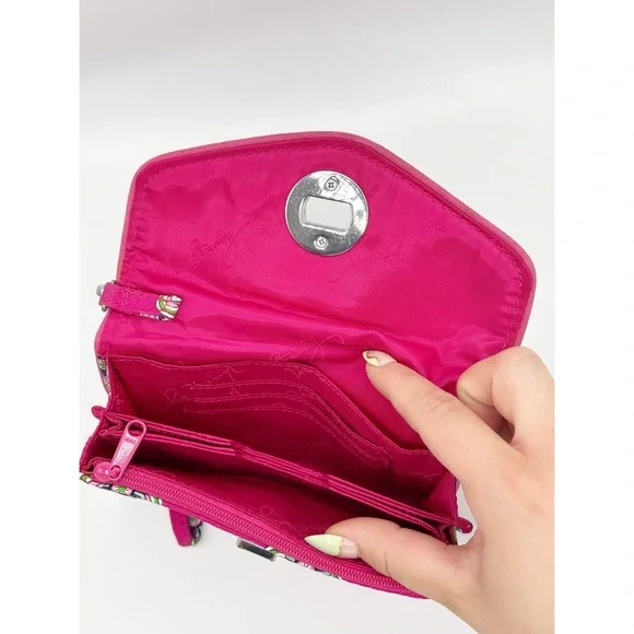 Vera‎ Bradley Pink Swirls Quilted Cotton Wallet - Picture 4 of 7